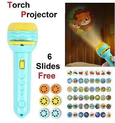 Projection Flashlight Toys For Kids Slide Projector Torch Boys Educational Gift • $13.49