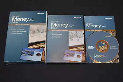 Microsoft Money 2007 Deluxe For Windows XP - With Case + Outer Box • $64.99