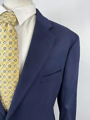 JOS A BANK Men’s Royal Blue Cashmere Wool Sport Coat Blazer Jacket Sz 48 R • $64.98