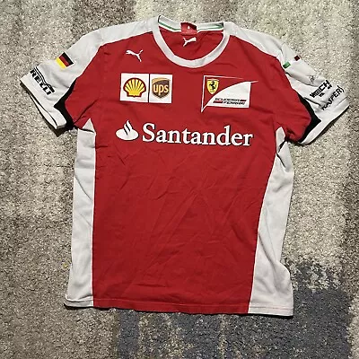 Scuderia Ferrari Santander Puma F1 Formula 1 Button Down Team Crew Shirt Size M • $29.74