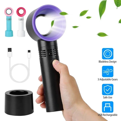 $12.98 • Buy Bladeless Handheld Fan,Mini Portable Fan,USB Desk Fan,Rechargeable Personal Fan
