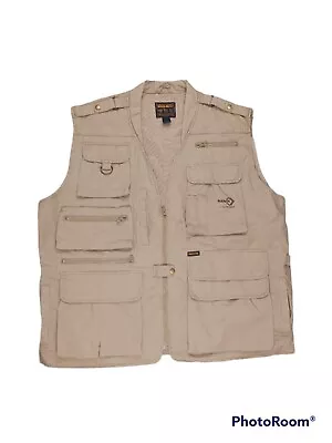 Vintage Woolrich Vest Khaki Fishing Camera Hunting Cargo Mens Size 2XL • $35