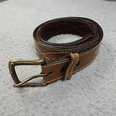 Vintage Men's Leather Belt Brown Broken In Mexico Tan Brown Large 38 39 • $18.44