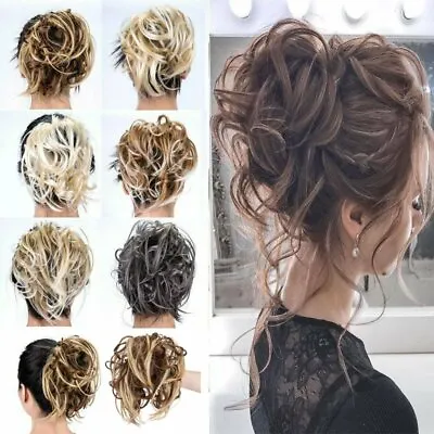 £5.69 • Buy Thick Messy Bun Ponytail Scrunchie Hair Piece Extensions Blonde Real As Human
