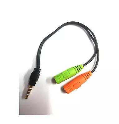 £3.49 • Buy 3.5mm Stereo Headphone Microphone Audio Splitter Cable Adapter Male To 2 Female