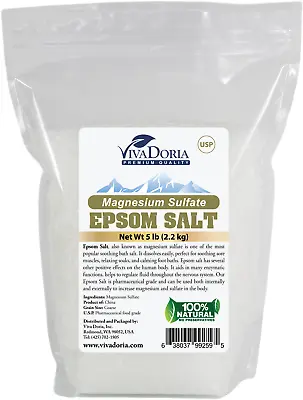 5 Lbs Epsom Salt (100% Magnesium Sulfate) USP Grade Crystal Bath Salt • $14.99