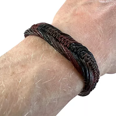 Black Brown Bracelet Wristband Bangle Mens Womens Boys Girls Handmade Jewellery • £3