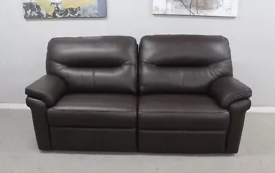 G Plan Seattle Capri Chocolate Leather Power Reclining & Lumber Seater • £1750