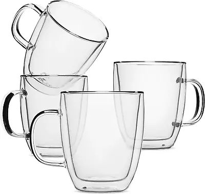 BTaT- Insulated Coffee Mug Coffee Glass Large Set Of 4 (16oz 500ml) Double • $43.84