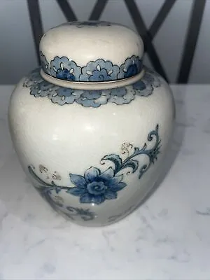 $0.99 • Buy Vintage Andrea By Sadek Blue White Floral Ginger Jar