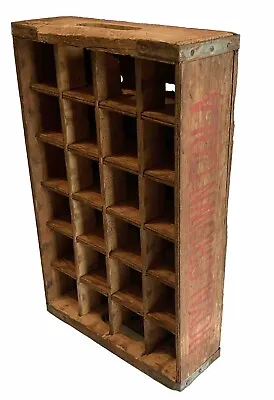 Vintage ROYAL CROWN COLA RC Soda Pop 24 Bottle Divider Wood Crate Lansing MI • $39.99