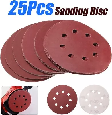 SATC 25x 125mm - 5 Inch Sanding Discs 40 60 80 120 240 Grit Orbital Sander Pads • £6.39