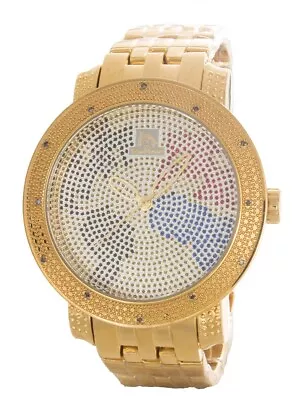 Techno Master Men's Gold Diamond Watch TM2132 • $99