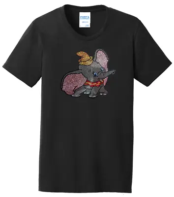 Women's Dumbo T-Shirt Disney Ladies Tee Shirt S-4XL Bling Crew Neck • $25.49