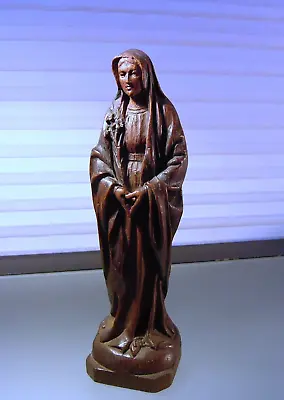 Antique Madonna Virgin Mary Hand Carved Wood Statue 8.5” • $168.75