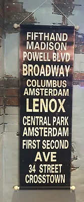 Vintage New York Subway Destination Roll Banner Scroll Sign • $20