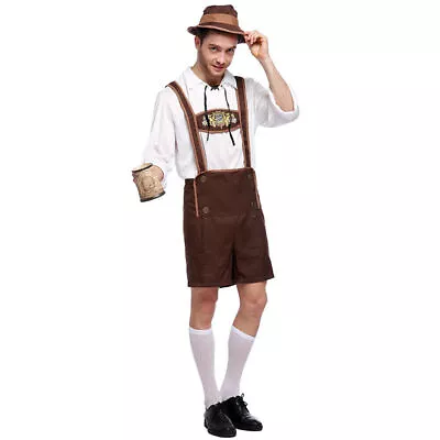 £21.99 • Buy Men Oktoberfest Costume German Bavarian Lederhosen Beer Oktoberfest Fancy Dress