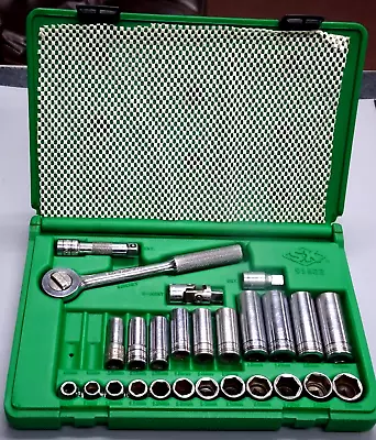 Vintage S-K Tools Set #91822 26pc Set W/Case 3/8  Drive Metric (Missing 2 Pcs) • $115