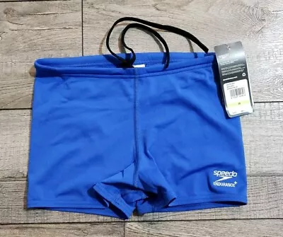 Speedo Men's Swimsuit Square Leg Endurance+ Solid Sz 30 Blue • $19.99