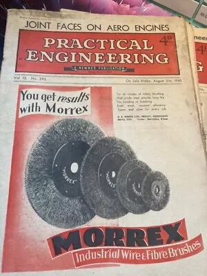 Vintage “Practical Engineering” Magazine August 31st 1945 - Original Price 4d • £4