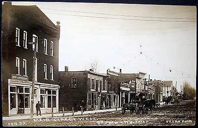 $150 • Buy BROWN CITY Michigan ~ 1900's Un-Paved MAIN STREET ~ BUBY & STEINKOPF ~PESHA RPPC