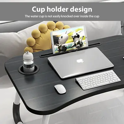 Laptop Bed Table Foldable Lap Standing Desk With Cup Slot For Indoor/Picnic Tray • $16.69