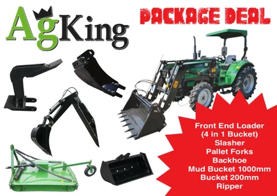 $34500 • Buy 40hp Tractor For Sale - Tractor Package Deal (FEL + Backhoe + Slasher + Forks)