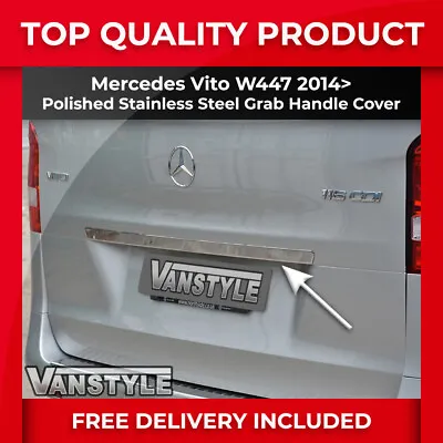Fits Mercedes Vito W447 2014+ Chrome Polished S.steel Tailgate Grab Handle Trim • £28.63