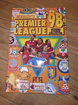 Merlin Premier League 1998 Sticker Album In The Rare Hard Binder 85% Complete! • £20