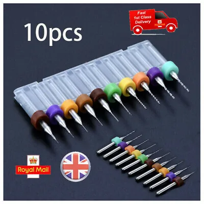 10pcs Tungsten Steel Carbide PCB CNC Micro Twist Drill Bits Milling 0.1mm-1.0mm • £4.39