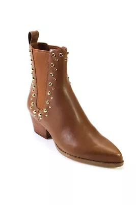 Michael Michael Kors Womens Astor Studs Kinlee Booties Luggage Brown Size 6M • $82