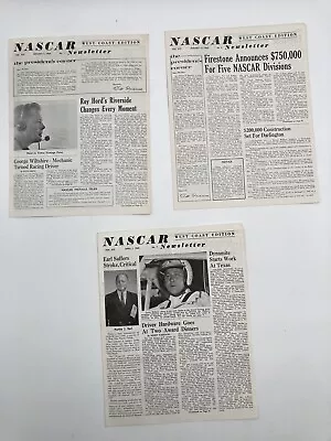 1969 NASCAR Newsletter Lot Of 3 News Bureau Vintage Racing Memorabilia • $14.95