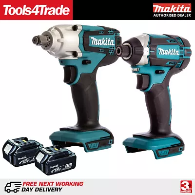 Makita 18V DTD152Z Impact Driver + DTW190Z Impact Wrench With 2 X 5.0Ah Battery • £314