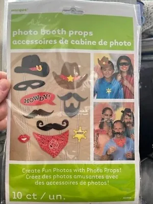 WESTERN Party Photo Props Decorations Cowboy Hat Bandanna Mustache Howdy Picture • $4