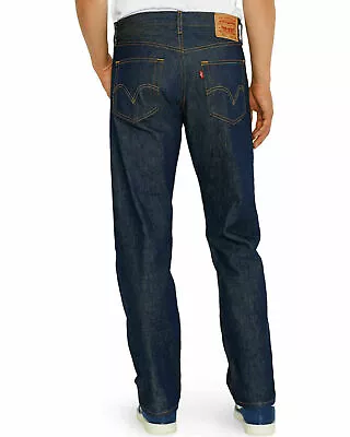 Levis 501 Shrink To Fit  Button Fly Jeans Straight Leg Color Blue Rigid 0000 • $58.94