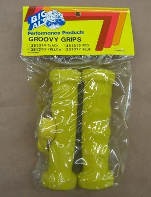 VTG NOS Big Al's BAPP Honda ATC 70 90 110 185  7/8 Groovy Grips AHRMA MX Yellow • $14.99