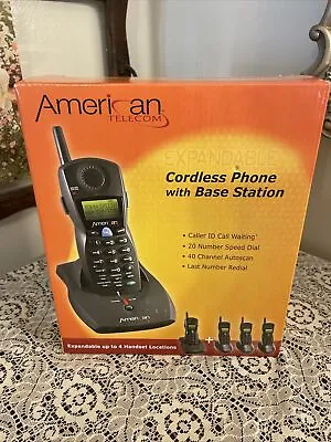 Vintage American Telecom UA2020EB 2.4 GHz Single Line Cordless Phone 90s P3:3 • $18.99