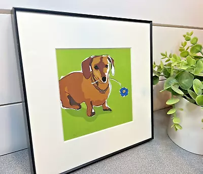 SIGNED Dachshund Dog Wall Art. Kyung Hye Kim Artist. SIGNED. • $35