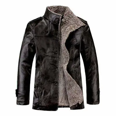 Men's Jacket Outwear Overcoat Lamb Fur Lined Thick Coat Fashion Xmas Gifts Warm! • £27.61