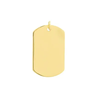 $409.99 • Buy 1 3/8  Engravable Large Dog Tag Charm Pendant 14K Yellow Gold 