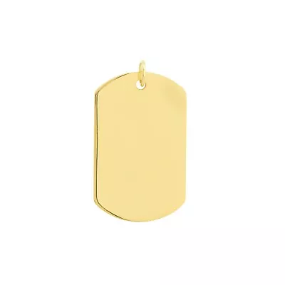 $409.99 • Buy 1 3/8  Engravable Large Dog Tag Charm Pendant 14K Yellow Gold 
