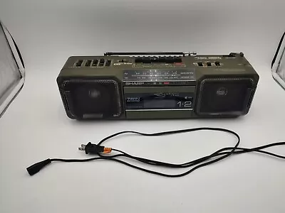 Retro Old School Vintage 80s SHARP WQ-T282 Stereo Twin Tape Boombox - READ • $190