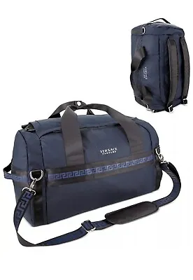 Versace Mens Black Blue Duffel Gym Weekend Overnight Designer Bag New • $58