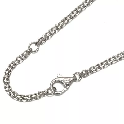 Auth Cartier Chain Necklace 2-strand 41cm 18K 750 White Gold  • $1019.58