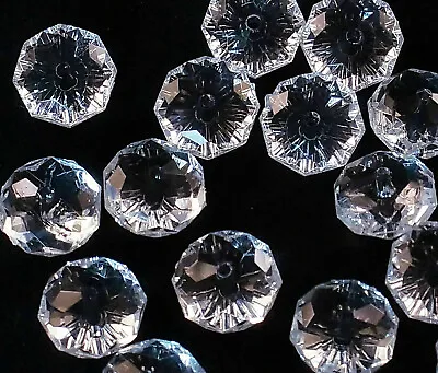 Crystal Clear~rondelle~faceted~acrylic Beads~choose Size: 6mm 8mm 10mm12mm • £2.59