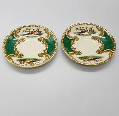 Pair Myott Chelsea Bird Staffordshire England Mini Replacement Saucers • $10.36