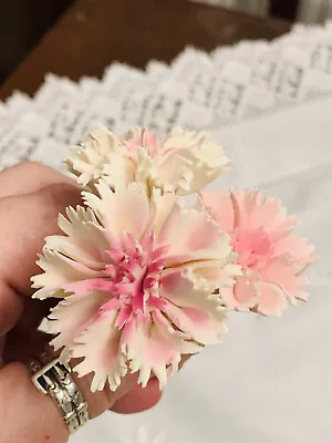 Exquisite Wedgwood Matt Pale Pink Unglazed Chrysanthemum X 3 Capodimonte Style • £15