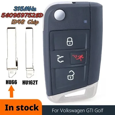 2015-2019 For Volkswagen VW Golf E-Golf GTI Remote Flip Key Fob 5G0 959 752 BD • $39.71