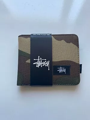 NEW Stussy Canvas Wallet Green Camo Check (with Small Flaw) • $1
