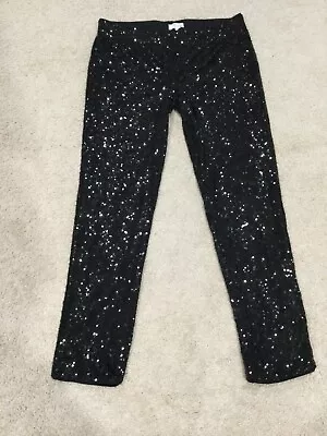 Beauty Stretch Black Sequin Boot Cut Pants Black Slip On Lined XXL • $19.99